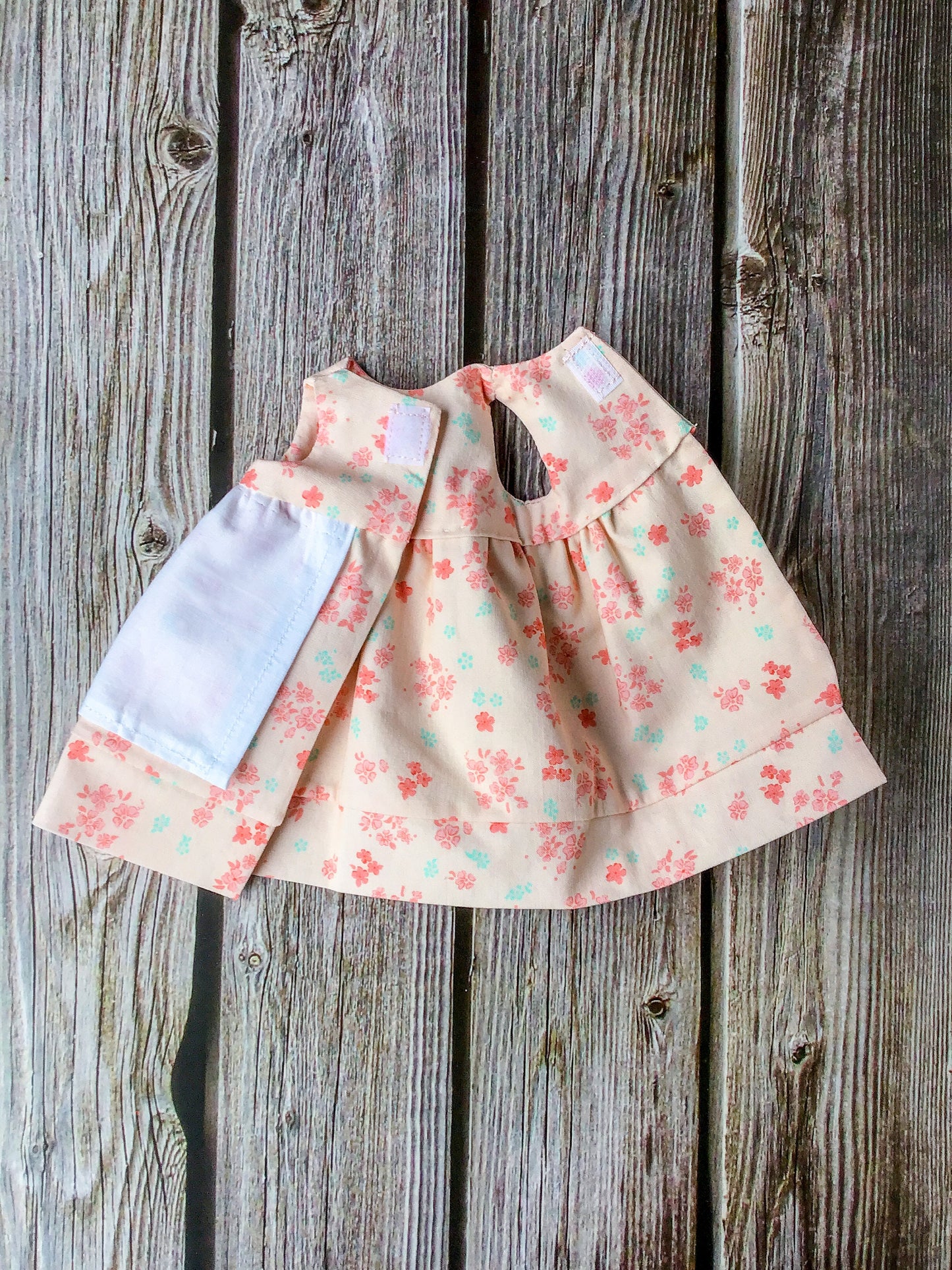Doll Dress - Light Pink - Pinafore - Bunny Doll - Rabbit Ragdoll - 100% Cotton - Reversible Dress - Pretend Play - For 15 Inch Doll