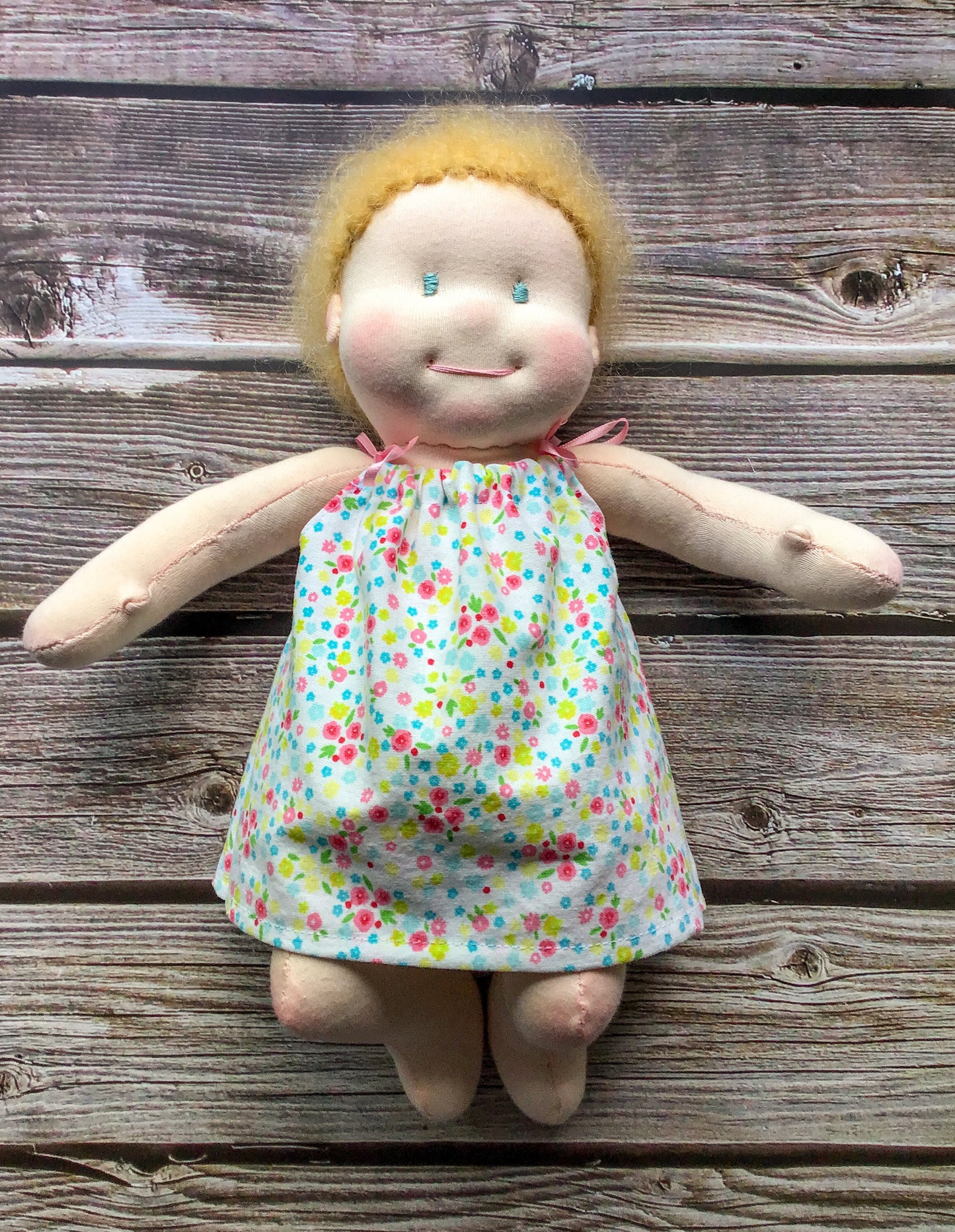 Waldorf Baby Doll - Light Pale Skin - Blonde Hair - 12 inches (30.5 cm) - Dress Up Doll - Pretend Play