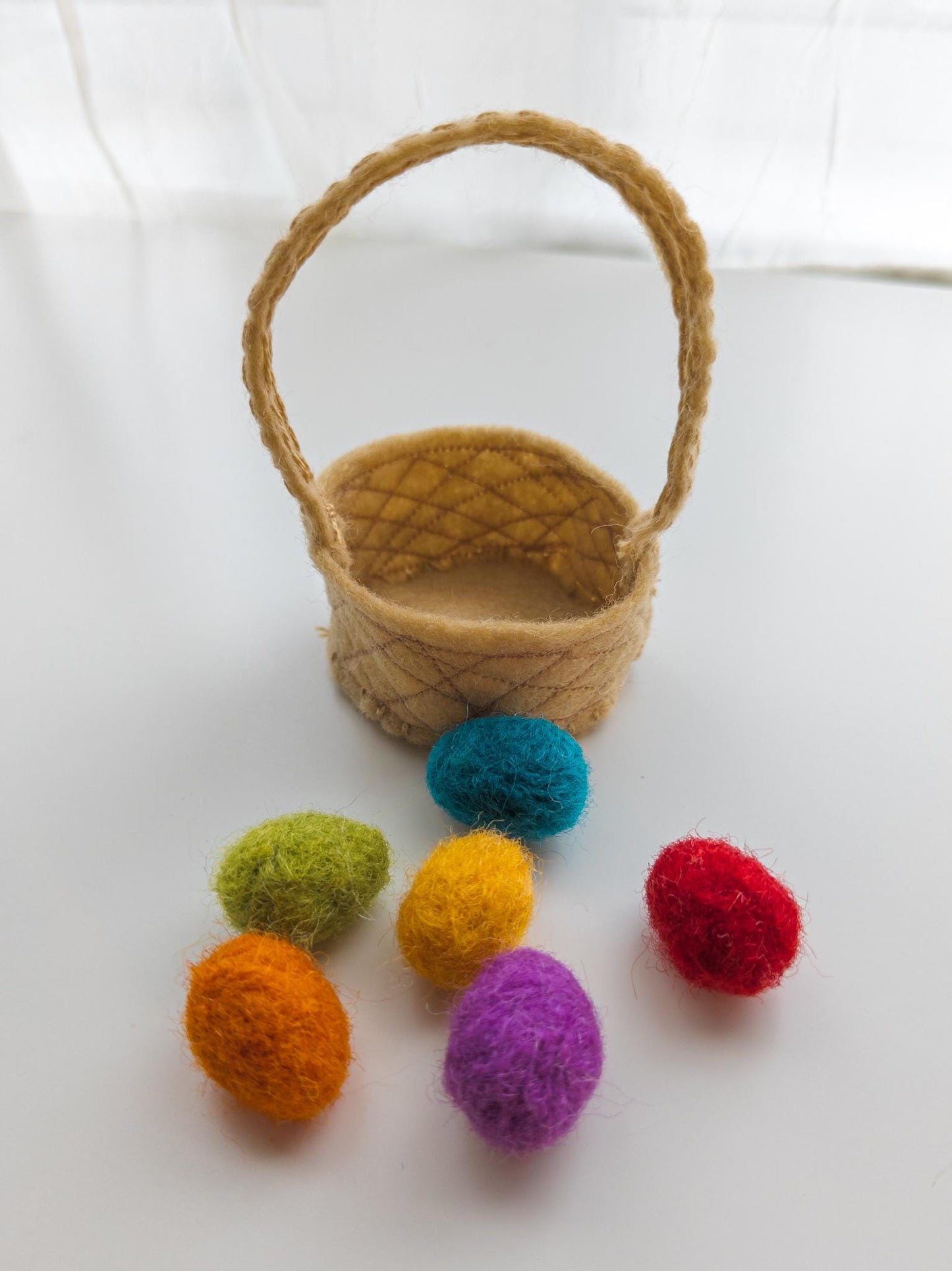 Handcrafted Bunny Cuddle Doll with Wool Egg Basket - Waldorf Inspired - Eco-Friendly Materials - Soft and Sweet - Light Pale Skin Blonde