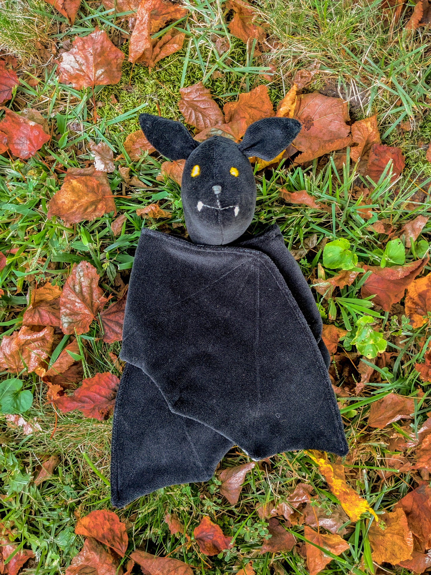 Bat Lovey Handmade Velour Bat Lovey: Floral or Plaid Wings, Baby Comfort Toy